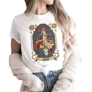 Fashion Moon Retro Gothic Print T-shirt Women