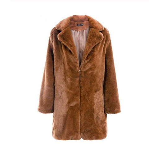 Faux Fur Coat –Long Women's Stylish Faux Fur fashion Streetwear Jacket
