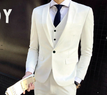 Suit - Suit Business Professional solid color Formal Wear Slim Fit Men