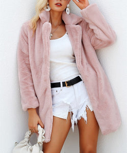 Faux Fur Coat –Long Women's Stylish Faux Fur fashion Streetwear Jacket