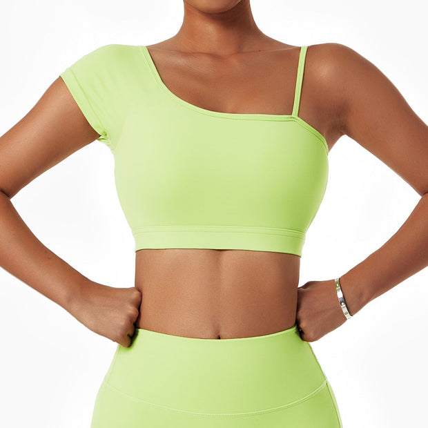 Yoga - Suit Women's Running  Wear Off-shoulder Sports Bra Gym  Tights 
