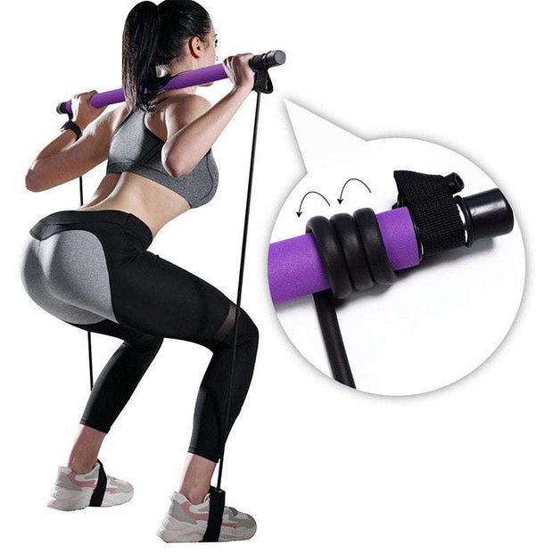Yoga-Fitness Yoga Pilate Bar Portable Gym with Elastic Resistance Band