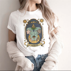 Fashion Moon Retro Gothic Print T-shirt Women