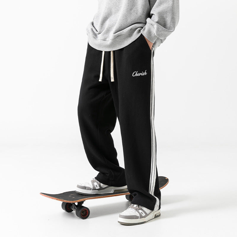 Sweatpants - Men's Loose Versatile Athleisure  Embroidered  Sweatpants