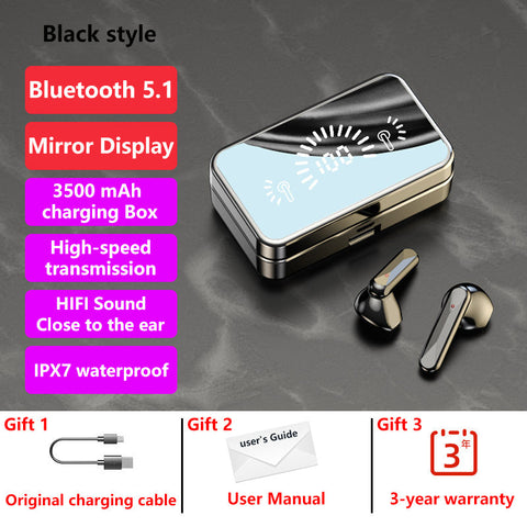 wireless earbuds -The New Bluetooth Black Tech E-sports Headset meters