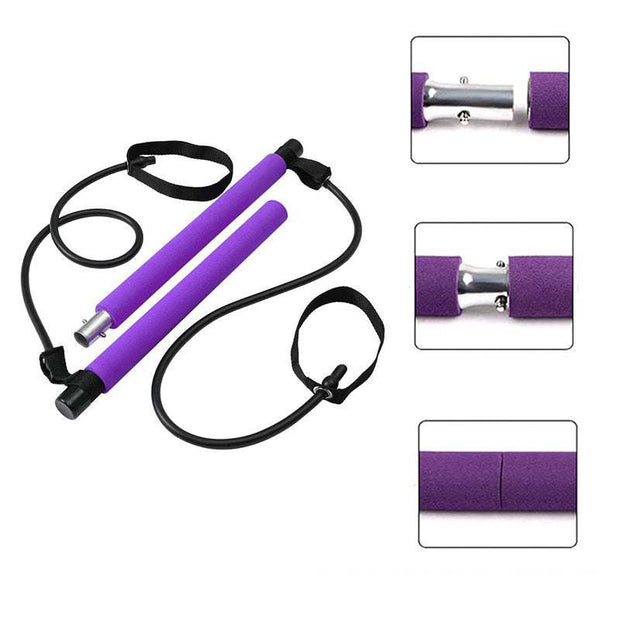 Yoga-Fitness Yoga Pilate Bar Portable Gym with Elastic Resistance Band