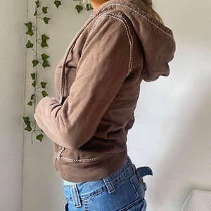 Athleisure -Women Athleisure Long sleeve Cardigan Hoodie Cotton  blend