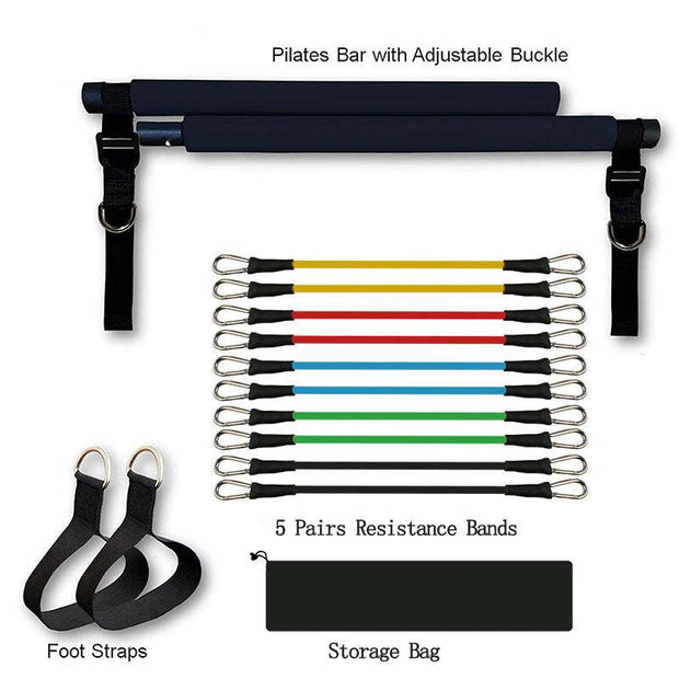 Yoga-Fitness Yoga Pilate Bar Portable Gym with Elastic Resistance Band
