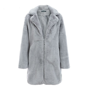 Faux Fur Coat –Long Women's Stylish Faux Fur fashion Streetwear Jacket