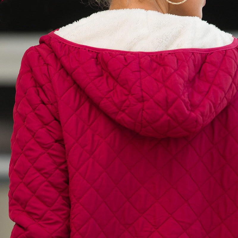 Hooded Long-sleeved Light Cotton Coat Women