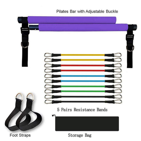 Yoga-Fitness Yoga Pilate Bar Portable Gym with Elastic Resistance Band