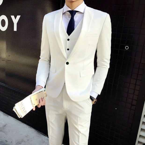 Suit - Suit Business Professional solid color Formal Wear Slim Fit Men