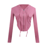 Short Hooded Cardigan Coat Women
