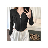 Short Hooded Cardigan Coat Women