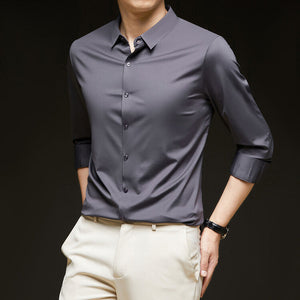 Work clothes - Business Formal Wear Autumn Black Casual fashion Shirt 