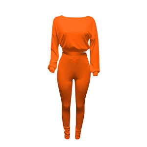 women's clothing - Ladies  Fashion Autumn Ribbed Polyester  Athleisure