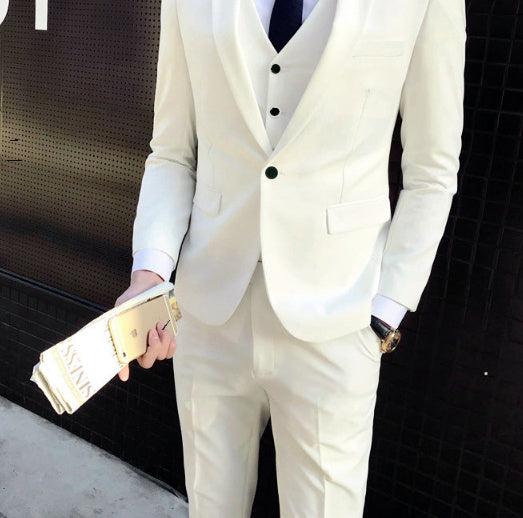 Suit - Suit Business Professional solid color Formal Wear Slim Fit Men