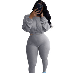 women's clothing - Ladies  Fashion Autumn Ribbed Polyester  Athleisure