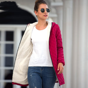 Hooded Long-sleeved Light Cotton Coat Women