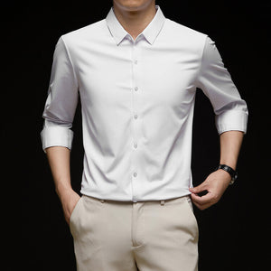 Work clothes - Business Formal Wear Autumn Black Casual fashion Shirt 