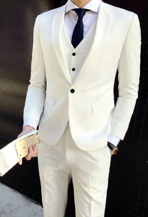 Suit - Suit Business Professional solid color Formal Wear Slim Fit Men