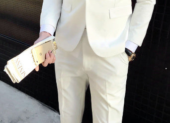 Suit - Suit Business Professional solid color Formal Wear Slim Fit Men