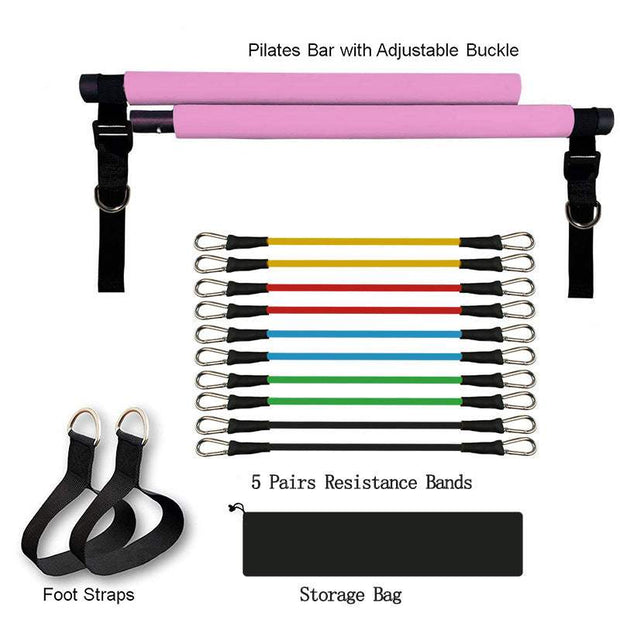 Yoga-Fitness Yoga Pilate Bar Portable Gym with Elastic Resistance Band