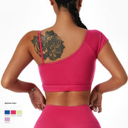 Yoga - Suit Women's Running  Wear Off-shoulder Sports Bra Gym  Tights 