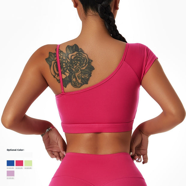 Yoga - Suit Women's Running  Wear Off-shoulder Sports Bra Gym  Tights 